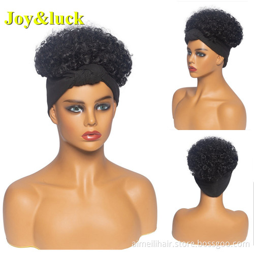 African Headband Wholesale Prices Ladies Hair Black Short Afro Kinky Curly Hairband Wig For Women Headband Wig Synthetic Wigs